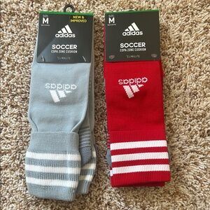 adidas Men's Soccer Socks - Gray and Red
